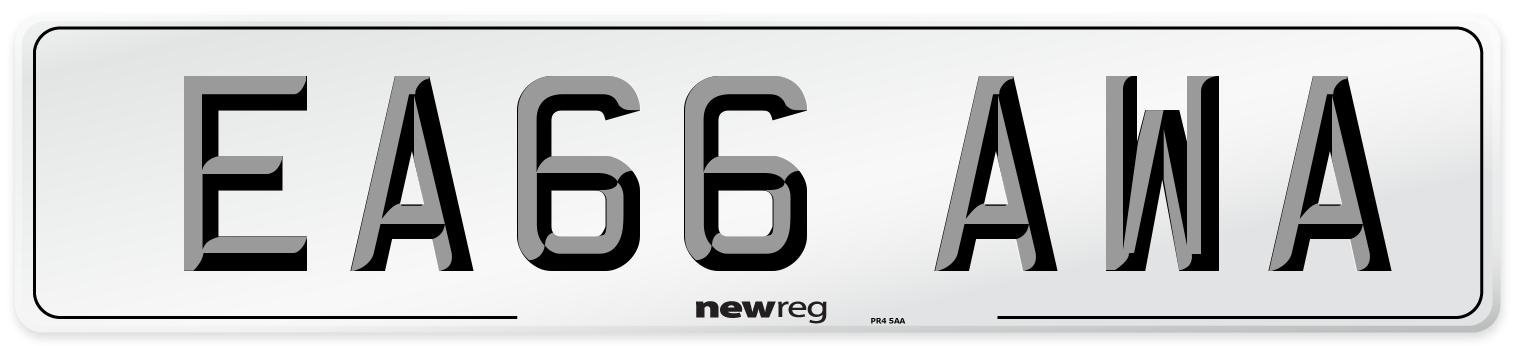 EA66 AWA Number Plate from New Reg